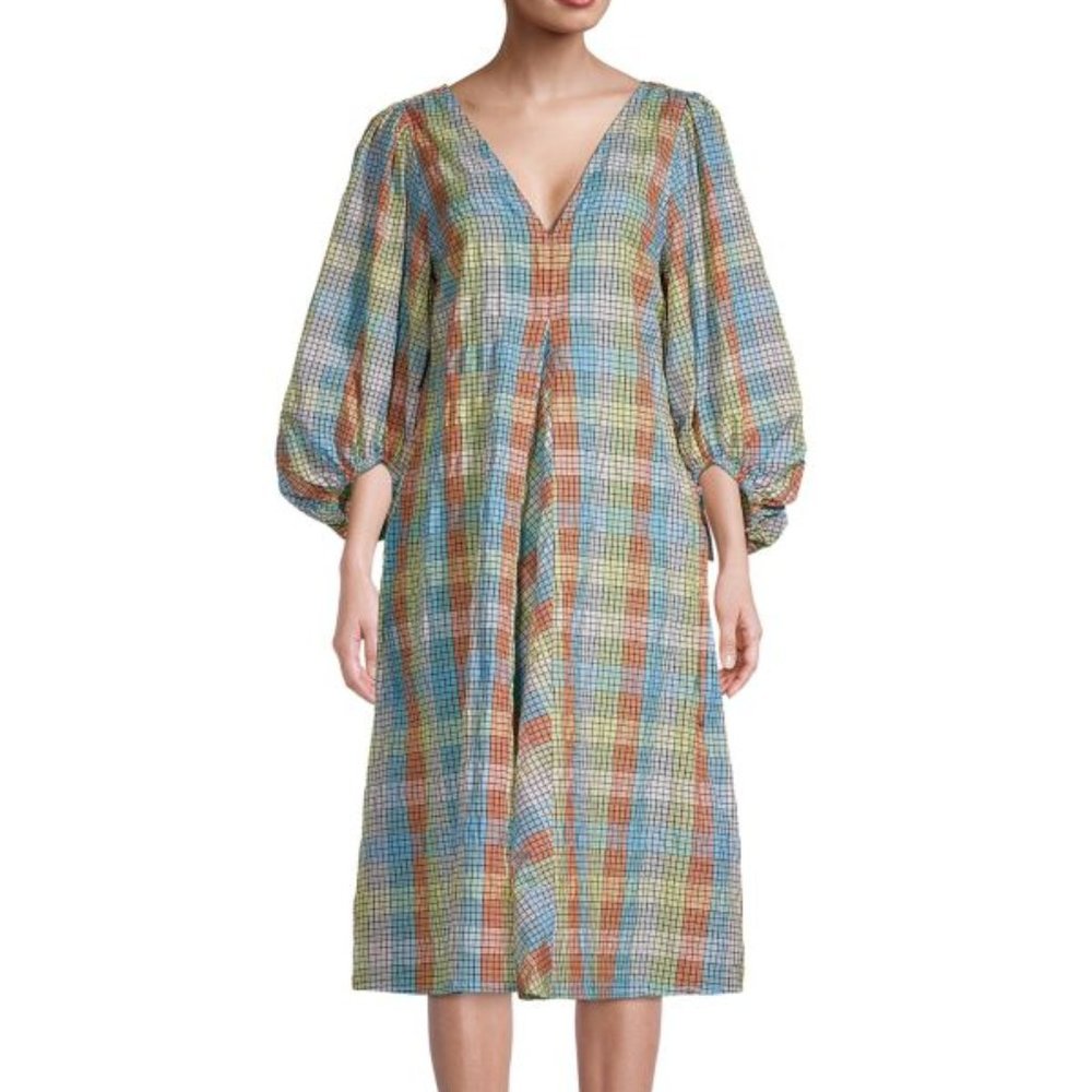 Checked A-Line Dress